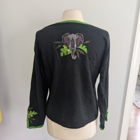 Design Options By Philip & Jane Gordon Jungle Safari Sweater Cardigan Medium - Picture 5 of 6